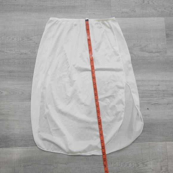 ❤️Mardor Vintage 70's White Slit sides Skirt Slip Medium 6🍒✨ - Picture 4 of 5